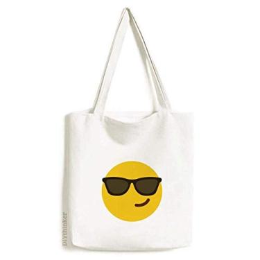 Imagem de Sunglass Cool Yellow Cute Online Chat Tote Canvas Bag Shopping Satchel Casual Bolsa