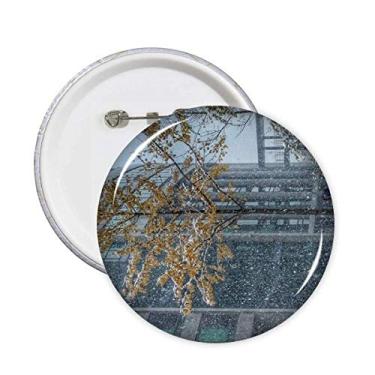 Imagem de Pinos de fotografia da cidade de neve para decoração de roupas, 5 peças