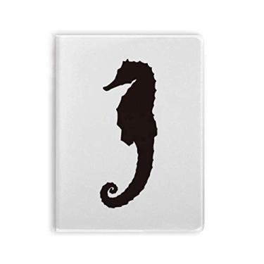 Imagem de Caderno Hippocampus Vida Marinha Padrão Preto Goma Diário Capa Macia Diário