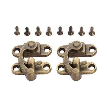 Imagem de 2pcs 29 * 33mm Antique Ferro Ferro Latch Hasp Buckle Chifre Catch Clasp Bloqueio de Gancho para Mini Jewelry Box para hardware de móveis YYDFPIIA (Color : D)