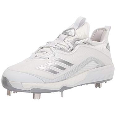 Imagem de adidas Tênis de beisebol masculino Fv9348, Branco/Prata/Cinza, 39