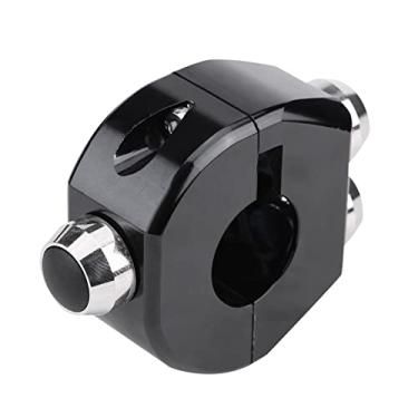 Imagem de Interruptor de guidão de motocicletas, botão seguro à prova de ferrugem para motocicletas 10A CNC liga de alumínio multifuncional para scooters (preto)