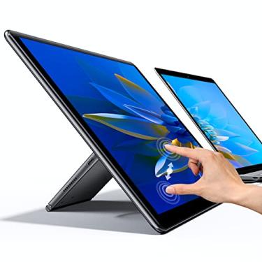 Imagem de UPERFECT Y Portable Monitor Freestanding Touchscreen, 15.6''FHD 1080P IPS Screen with Adjust Kickstand, 2000:1 Contrast Ratio, 100% sRGB w/Standard HDMI/USB 3.0/Type C, Built-in Speaker/Ambient Light