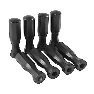 Imagem de Dynwave 8x Alças de mesa de matraquilhos Punho de pebolim Peça de haste de madeira Acessório leve Alça de pebolim Grip para mesas de pebolim padrão internas, PRETO