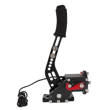 Imagem de ICRPSTU USB Racing Game Handbrake, 64 Bit USB Handbrake Ergonomic Handle Highly Rigid Compression Spring for T500 for G25 (Black)