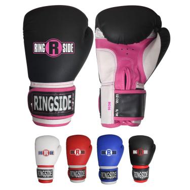 Imagem de Ringside Luvas de treino de boxe estilo profissional Kickboxing Muay Thai Gel Sparring luvas de pancadas, pequenas/médias, preto/rosa