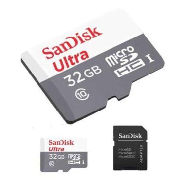 Imagem de Cartão Memória Sandisk Ultra 32Gb 100Mb/S Classe 10 Com Adaptador