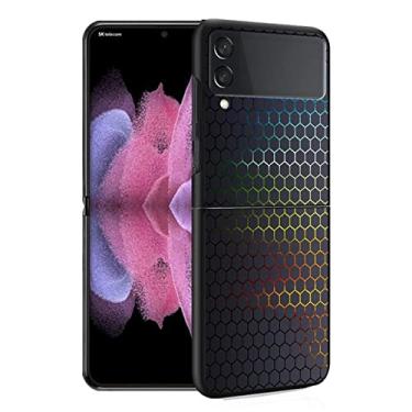 Imagem de Capa de telefone de fibra de carbono preta para Samsung Galaxy Z Flip 3 5G Flip 4 5 ZFlip3 ZFlip zflip Flip4 ZFlip4 Hard PC Bumper Pint Cover, ZF, BKB03, para Samsung Z Flip5