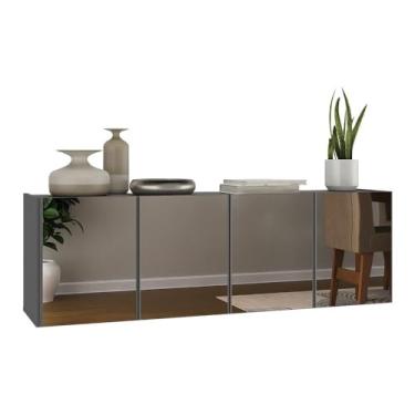 Imagem de Aparador Buffet Suspenso com Espelhos 4 Portas Multimóveis Mp8005 Grafite