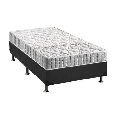 Imagem de  Cama Box Solteiro: Colchão Espuma D33 Anjos Orthosono + Base CRC Suede Gray(88x188)