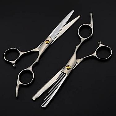 Imagem de Tesoura de barbeiro Tesoura de corte de cabelo, 6 polegadas profissional Japão 440c Tesoura de aço Tesoura de cabelo fosco Corte de cabelo desbaste Tesoura de corte de barbeiro Tesoura de ca
