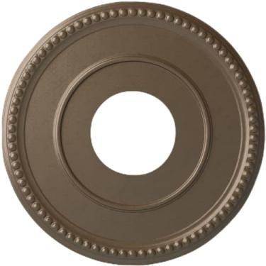 Imagem de Ekena Millwork Medalhão de teto Bradford CM12BRWSS 12-1/5.1 cm x 3-7/20.3 cm x 3/10.2 cm, prata quente