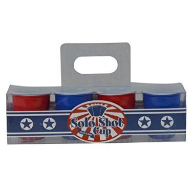 Imagem de Fairly Odd Novelties Copos de shot para festa Red & Blue Redneck, copos de melamina de plástico rígido de 59 ml, pacote com 4