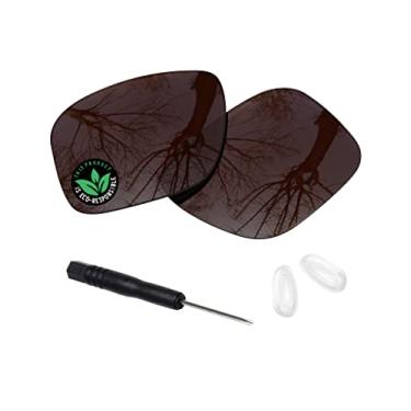 Imagem de Raydi Lentes de reposição de policarbonato e acessórios para óculos de sol quadrados Oakley Holbrook Metal OO4123 - Marrom âmbar - Polarizado