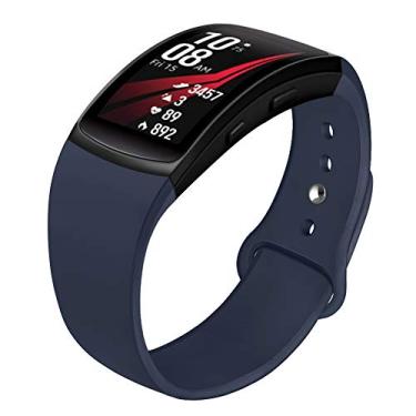 Imagem de Pulseira de substituição de silicone macio NAHAI para Samsung Gear Fit 2 e Fit 2 Pro, grande, azul