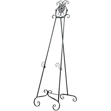 Imagem de Prancheta de desenho de cavalete de exibição Cavalete de ponto alto de 150 cm, suporte de exibição de pintura a óleo de ferro forjado, suporte de chão Wwelcoming Frame, suporte de publicidad