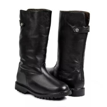 Imagem de Bota Feminina de Inverno em Couro Forrada com Lã Impermeável - Munique (Preto, BR, Adulto, Numérico, 38)