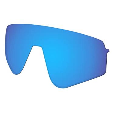 Imagem de Predrox Lentes de substituição Blue Mirror Sutro Lite Sweep para óculos de sol Oakley OO9465 polarizadas