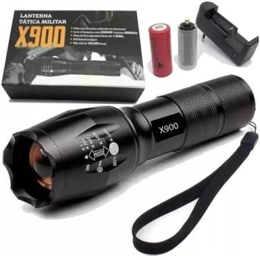 Imagem de Lanterna Tática Militar Luz Led X900 Recarregável Com Zoom