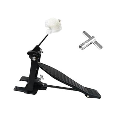 Imagem de Deevoka Pedal de bumbo único pedal de corrente única, pedal de prática, pontapé de pé único portátil para iniciantes, preto