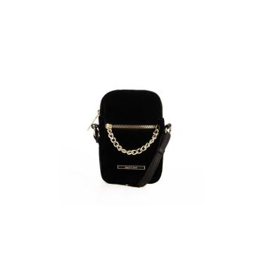 Imagem de Mini Bag Feminina Rafitthy Preta Detalhe Corrente Dourado