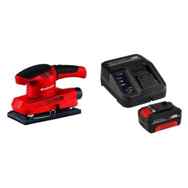 Imagem de Lixadeira Orbital Elétrica Tc-os 1520 e 1 Kit Carregador Bivolt com Bateria 18v 4,0ah Pxc Vermelho/Preto