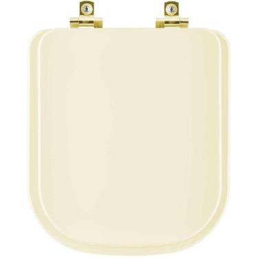 Imagem de Assento Sanitário Soft Close Misti Palha para vaso Icasa com Ferragem Dourada