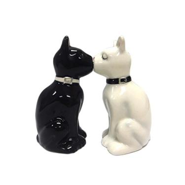 Imagem de Pacific Trading Conjunto de saleiro e pimenteiro Feline Spicey Black & White Cats S/P