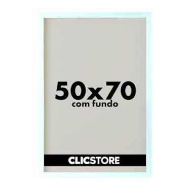 Imagem de Moldura 50x70Cm Com Fundo Sem Vidro Foto Poster Quadro Cor:Branco