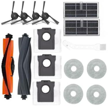 Imagem de Acessórios para Dreame X40 Ultra Robotic Vacuum-2 rolos de escova + 4 almofadas de esfregão + 3 sacos de pó + 2 filtros de carbono ativos + 4 escovas laterais + 1 escova de limpeza (16 peças)