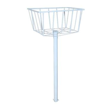 Imagem de Lixeira de Rua Calçada Parque Cesto Fundo Branca 129x60x45cm