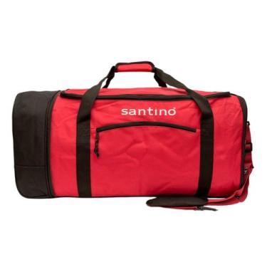 Imagem de Mala sacola viagem dobrável grande com rodinhas - santino, Vermelha pr