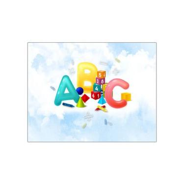 Imagem de Fundo Fotográfico 1,55 X 1,20 - ABC Com Números Coloridos 008 - Via Co