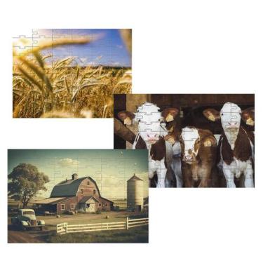 Imagem de Kit 3 Quebra-cabeças Cognitivos Vida no Campo de 90 peças - Reidopendr