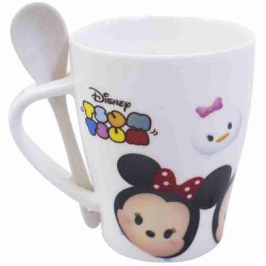 Imagem de Caneca De Porcelana Com Colher Mickey e Minnie Tsum Tsum 310ml - Disne