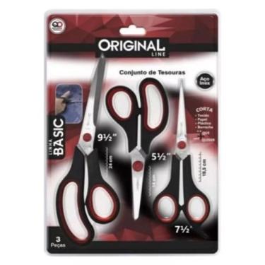 Imagem de Conjunto De Tesouras De Aço Inox Original Line 3pçs