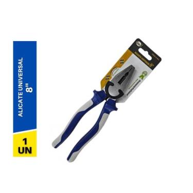 Imagem de Alicate Universal Bonas Azul e Branco 8 Polegadas Cabo Emborrachado Pr