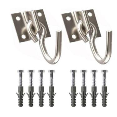 Imagem de Kit Gancho De Rede De Balanço Aço Com 8 Parafusos E Buchas - sm