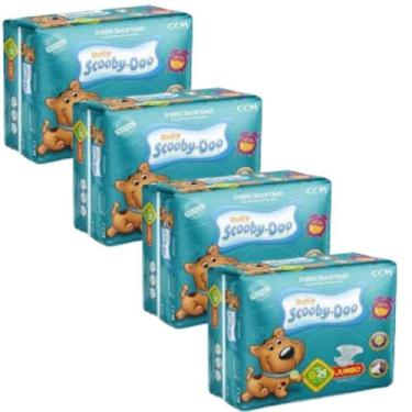 Imagem de Kit 4 PCT Fralda Descartável Scooby Doo Jumbo Todos Os Tamanho-(P)(M)(