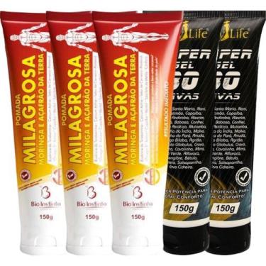 Imagem de Kit 3 Pomada Massageadora Milagrosa 150g + 2 Super Gel 30 Ervas 150g -