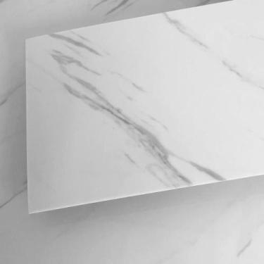 Imagem de Kit 10 Unidades Placa Adesiva Flexível para Parede Mármore Branco 30x6