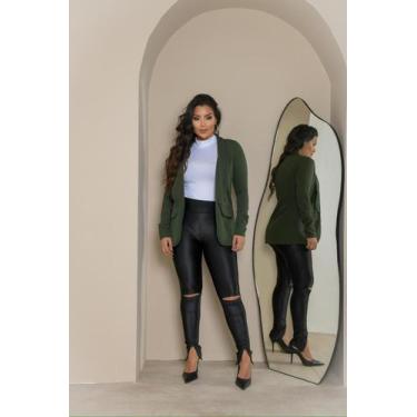 Imagem de Blazer Social em Alfaiataria com Bolso Falso Lateral - luh may, M, Ver