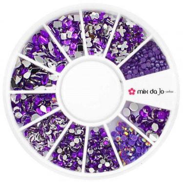 Imagem de Disco de micro pedrarias roxo decoração unhas art nail - MIX DA JO