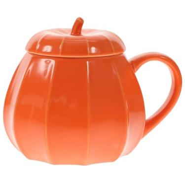 Imagem de 1 Unidade Caneca De Cerâmica De Água Caneca De Café De Halloween Com Tampa Caneca De Abóbora De Halloween Copos De Café Expresso Caneca De Sopa 3d Manual Caneca De Viagem
