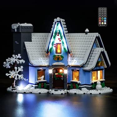 Imagem de MENZAVA LED Light Set (Remote Control) Compatible with 10293 Santa’s Visit Icons Building Blocks Model - Model Set NOT Included