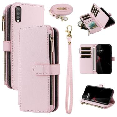 Imagem de Furiet Capa carteira para LG Velvet 5G/LGVelvet Verizon G5 UW T-Mobile 2020 com mais de 10 porta-cartões de couro PU de luxo flip suporte com zíper bolsa para celular à prova de choque para LM G900UM