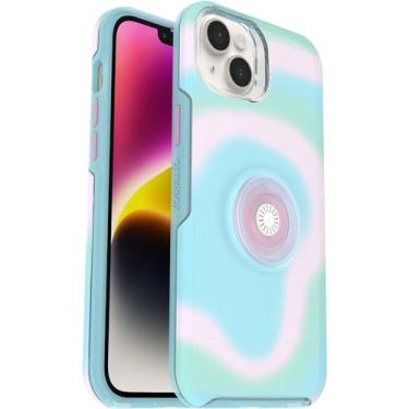 Imagem de OtterBox + Capa fina da série Pop Symmetry para iPhone 14 Plus (APENAS) com PopSockets PopGrip - Embalagem sem varejo - Aura brilhante