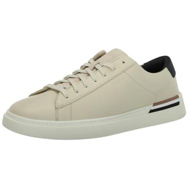Imagem de BOSS Tênis masculino Clint Smooth Leather Low Top, Creme Navajo, 45