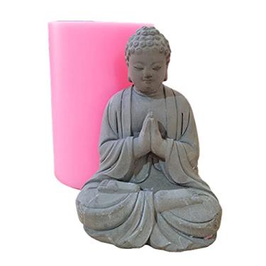 Imagem de Moldes de vela de Buda de tamanho grande para decoração de resina e concreto, moldes de silicone 3D para cera de vela, epóxi, gesso, artesanato