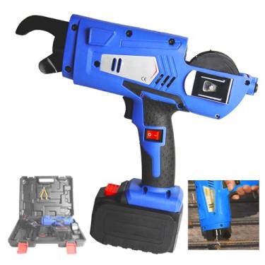 Imagem de 星姿 Conjunto de amarração de vergalhão 0,8S recarregável, máquina de amarrar vergalhão portátil com comprimento de fio ajustável, 10 engrenagens, faixa de amarração: 8-34 mm, 2 baterias, 1,06/1,36 kg,